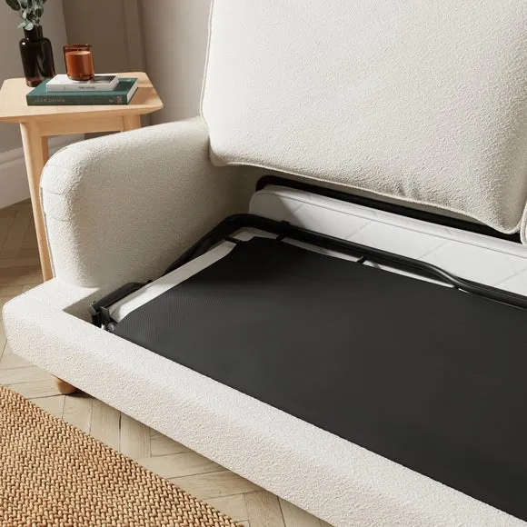 Sofa Bed with Storage - Ivory, Boucle