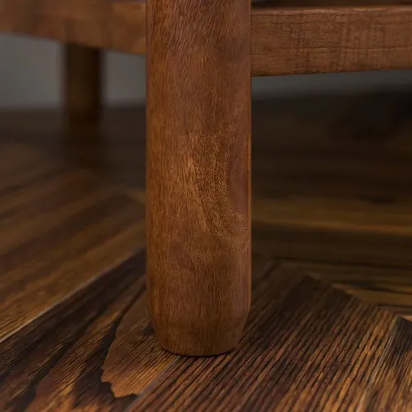 Sofa Side Table with Storage - Dark Wood, Mango