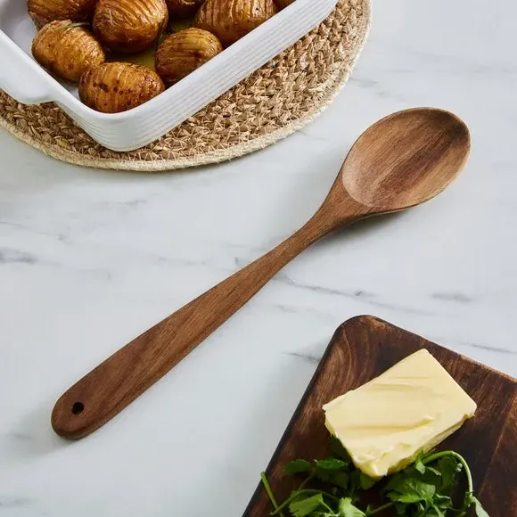 Solid Wooden Spoon - Natural, Acacia Wood image