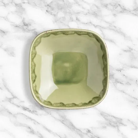Soup Bowl with Reactive Glaze - Green, Stoneware image