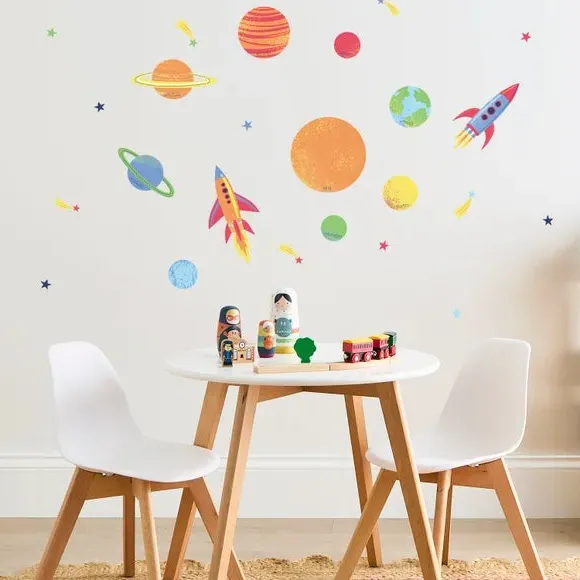 Space Wall Stickers - Multicolor, Self-Adhesive
