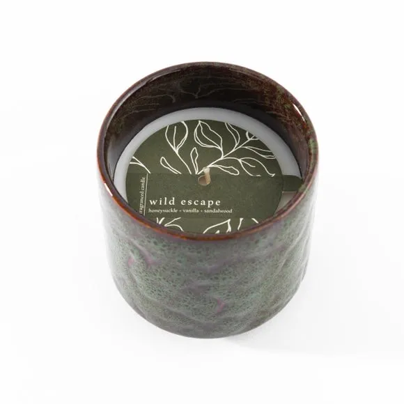 Speckle Glaze Candle - Green, Ceramic
