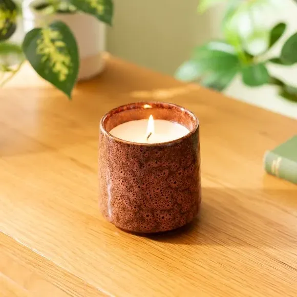 Speckle Glaze Candle - Natural, Ceramic image