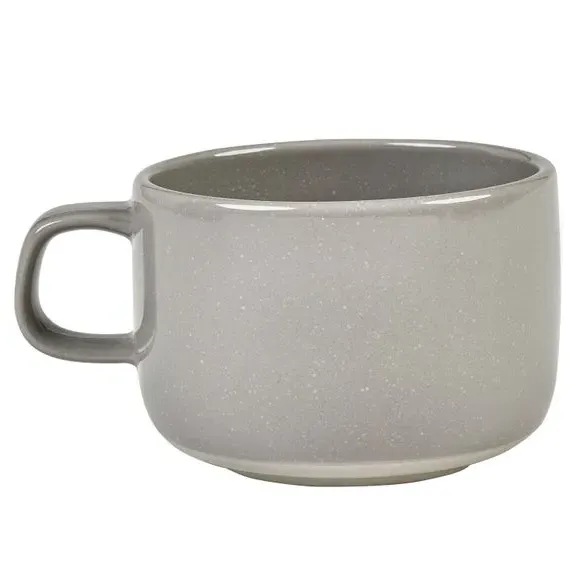 Speckled Mug with Raw Rim - Grey, Stoneware