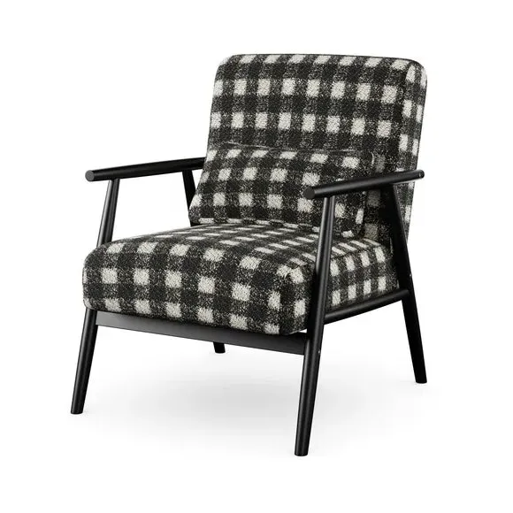 Spindle Accent Chair - Monochrome, Boucle