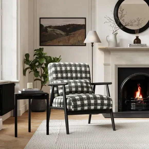 Spindle Accent Chair - Monochrome, Boucle image