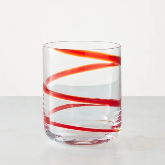 Spiral Stripe Tumbler - Clear, Blown Glass image