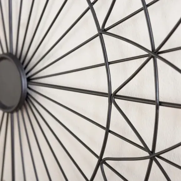 Spiral Wall Art - Black, Metal Wire