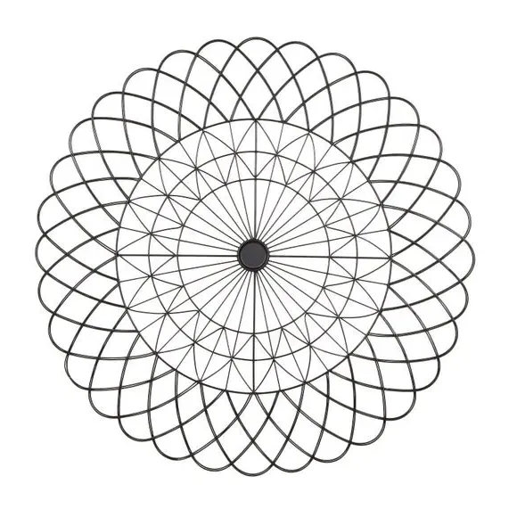 Spiral Wall Art - Black, Metal Wire