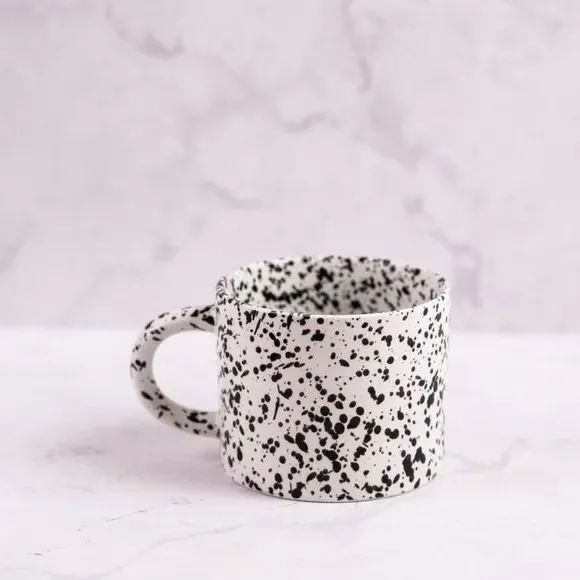 Splatter Pattern Mug - Black, Stoneware image