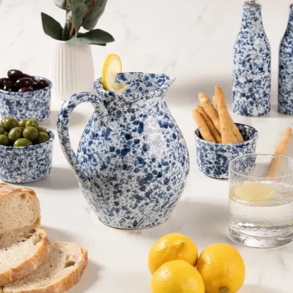 Splatter Pitcher - Blue, Stoneware image