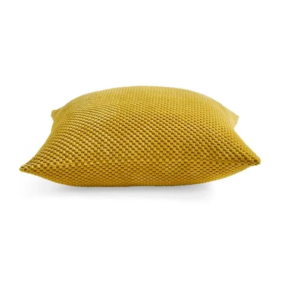 Spot Cushion with Dotted Texture - Ochre