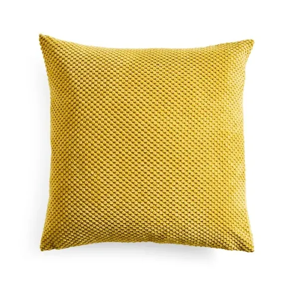 Spot Cushion with Dotted Texture - Ochre