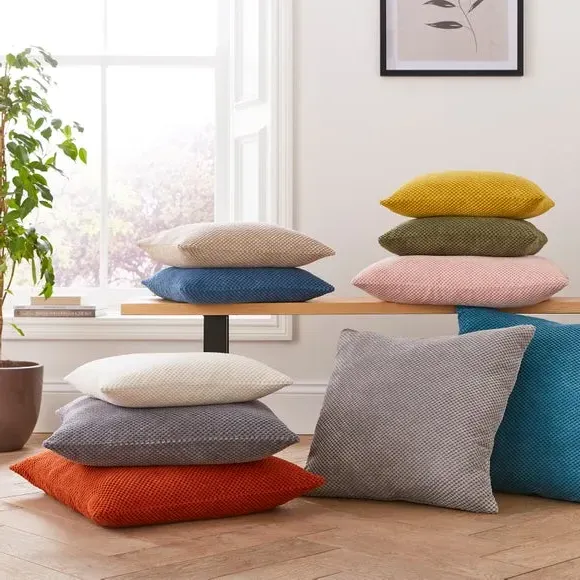 Spot Cushion with Dotted Texture - Terracotta