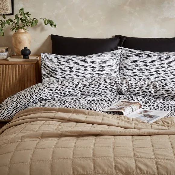 Spot Duvet Cover Set - Black, Polycotton