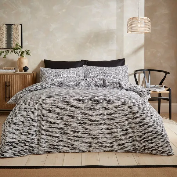 Spot Duvet Cover Set - Black, Polycotton