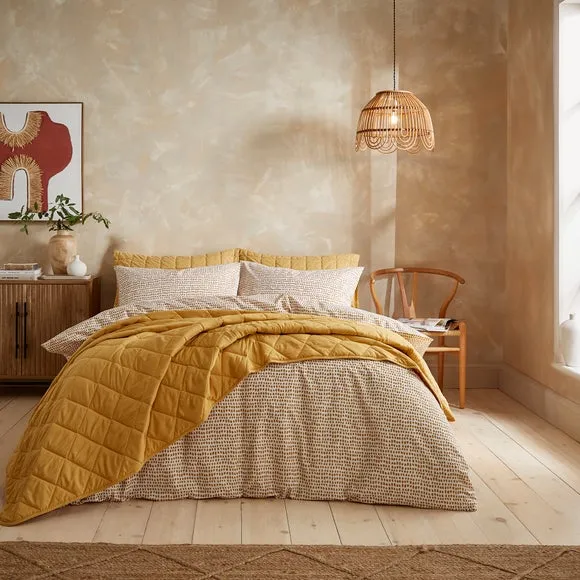 Spot Duvet Cover Set - Honey, Polycotton