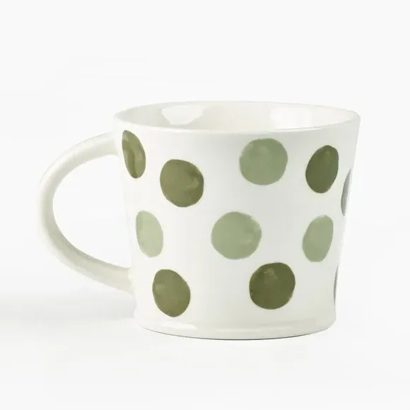 Spot Print Mug - Green, Stoneware