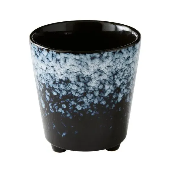 Spotty Plant Pot - Blue, Ceramic
