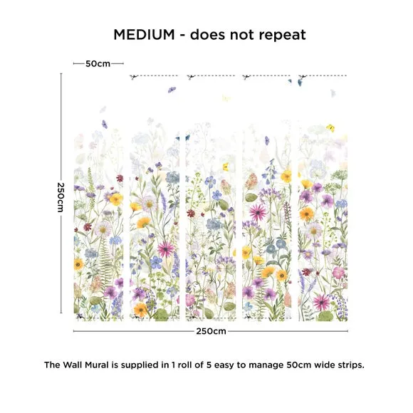 Spring Flowers Wall Mural - Multicolor, Non-Woven