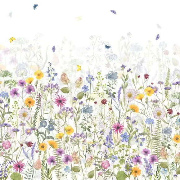 Spring Flowers Wall Mural - Multicolor, Non-Woven