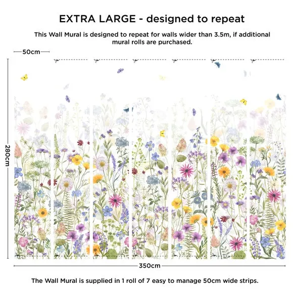 Spring Flowers Wall Mural - Multicolor, Non-Woven