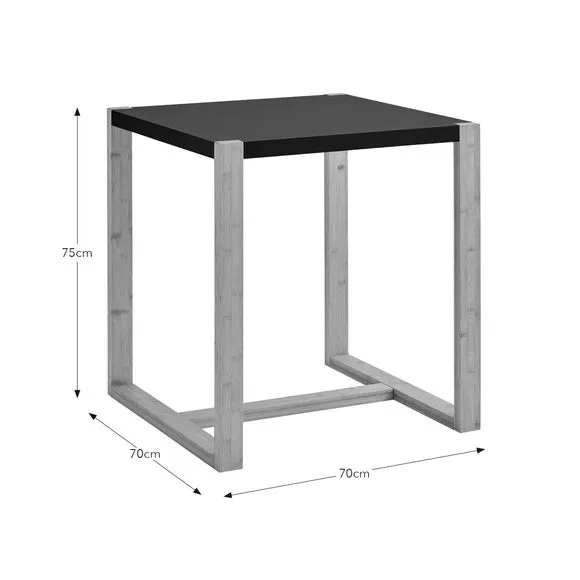 Square 2-Seater Dining Table - Black, Wood