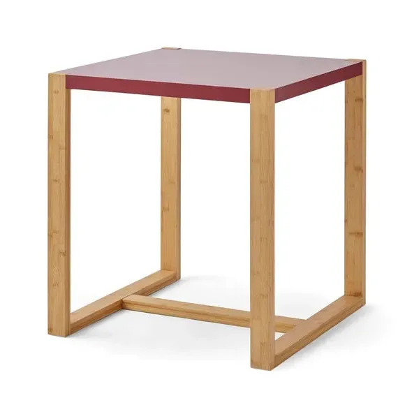 Square 2-Seater Dining Table - Burgundy, Wood