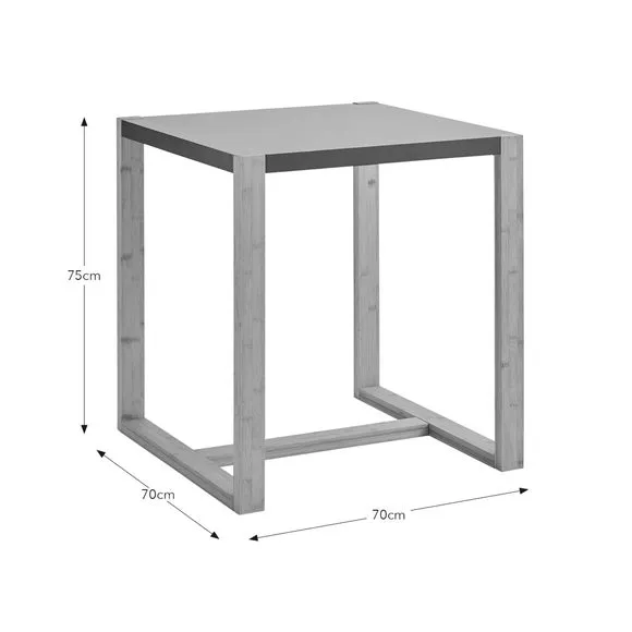 Square 2-Seater Dining Table - Burgundy, Wood