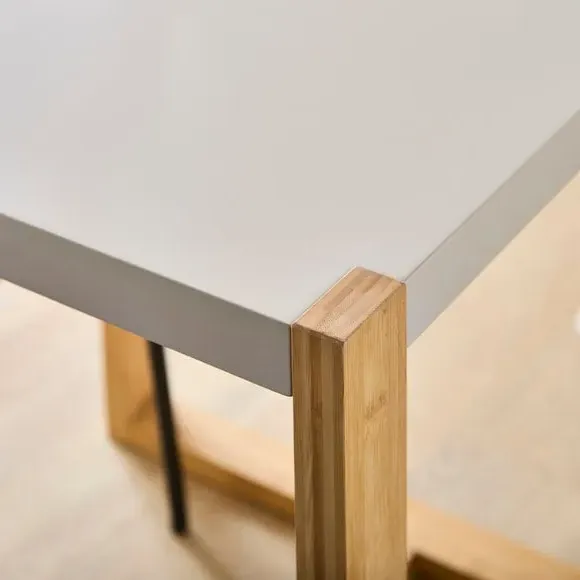 Square 2-Seater Dining Table - Stone, Wood