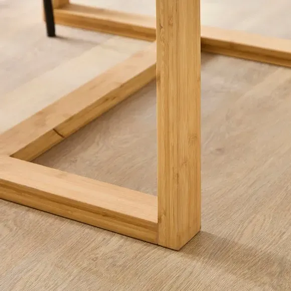 Square 2-Seater Dining Table - Stone, Wood