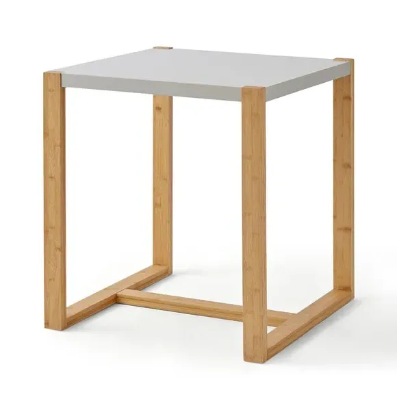 Square 2-Seater Dining Table - Stone, Wood