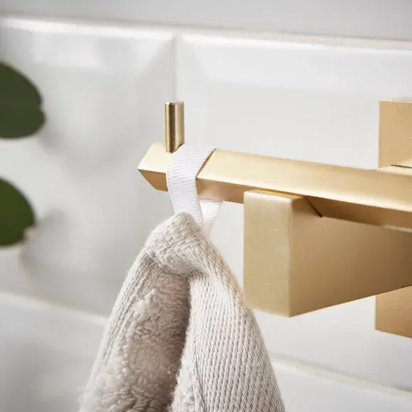 Square Bathroom Hook - Brushed Bronze