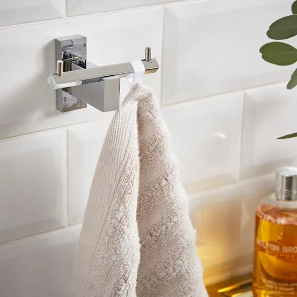 Square Bathroom Hook - Chrome