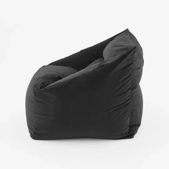 Square Bean Bag Chair - Black, Velvet