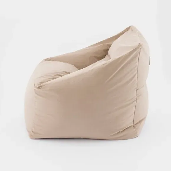 Square Bean Bag Chair - Natural, Velvet