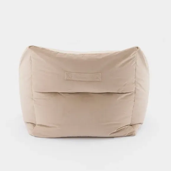 Square Bean Bag Chair - Natural, Velvet