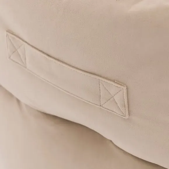 Square Bean Bag Chair - Natural, Velvet