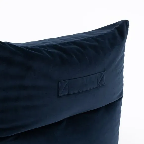 Square Bean Bag Chair - Navy, Velvet
