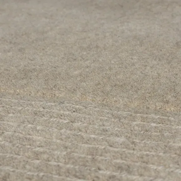 Square Border Rug with Cut Loop Pile - Natural, Wool
