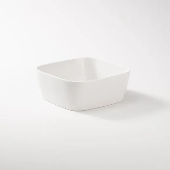 Square Cereal Bowl - White, New Bone China