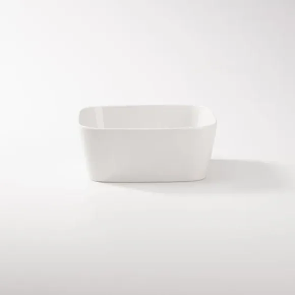 Square Cereal Bowl - White, New Bone China