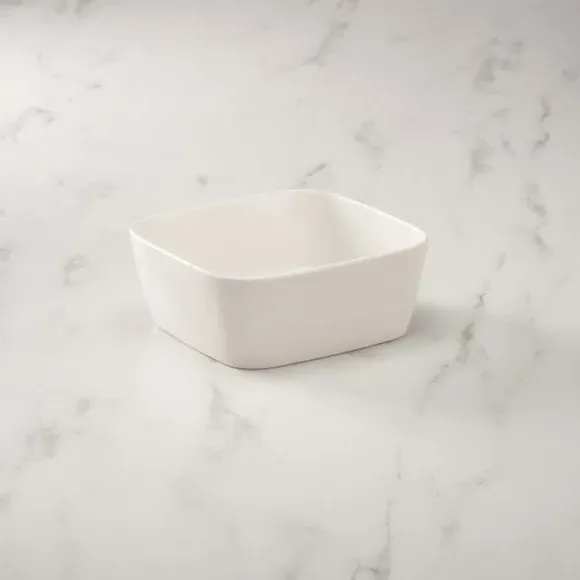 Square Cereal Bowl - White, New Bone China image