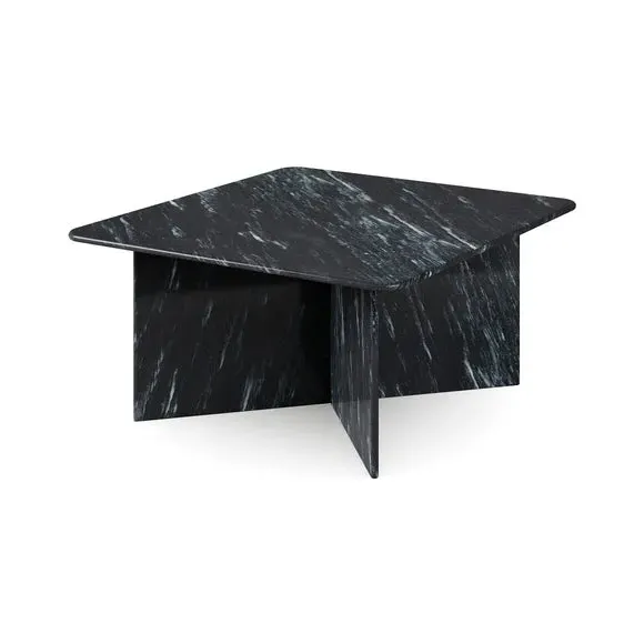 Square Coffee Table - Black, Marble