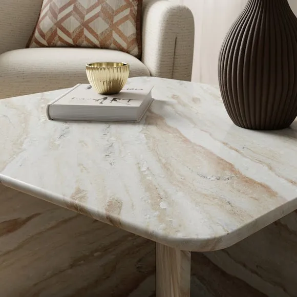 Square Coffee Table - Natural, Marble