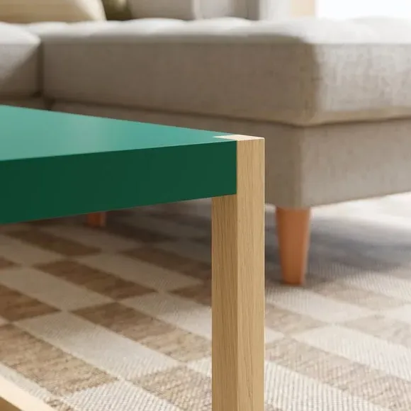 Square Coffee Table Two Tone - Emerald, Wood