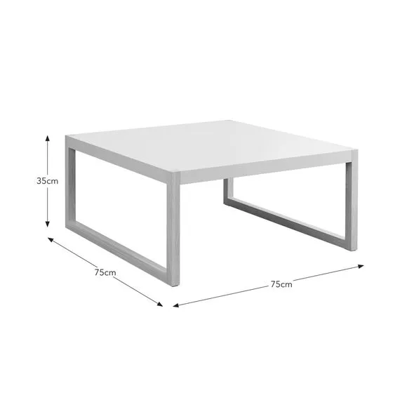 Square Coffee Table Two Tone - Stone, Wood
