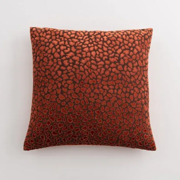 Square Cushion Cover Animal Print - Copper, Velvet
