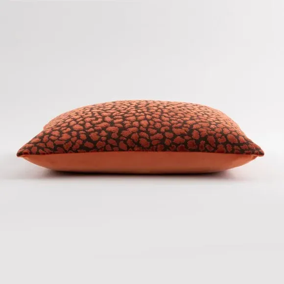 Square Cushion Cover Animal Print - Copper, Velvet