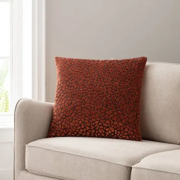 Square Cushion Cover Animal Print - Copper, Velvet image